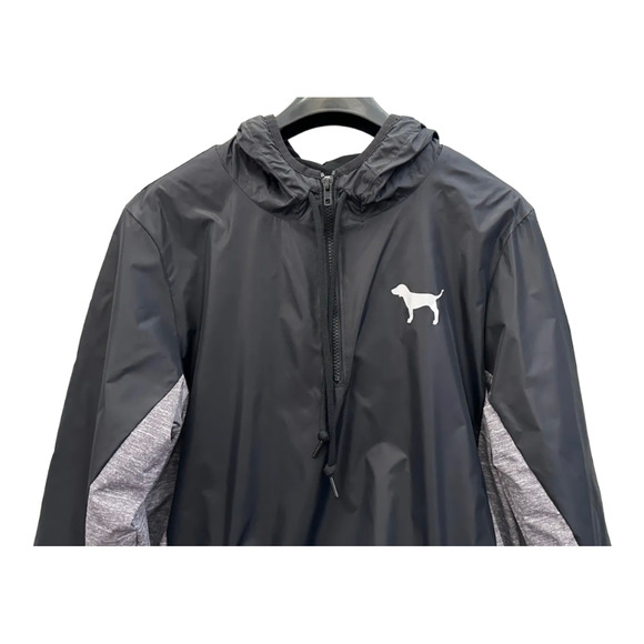 Victoria's Secret PINK Quarter Zip Anorak Black Windbreaker Jacket Size XS/S - Picture 7 of 8